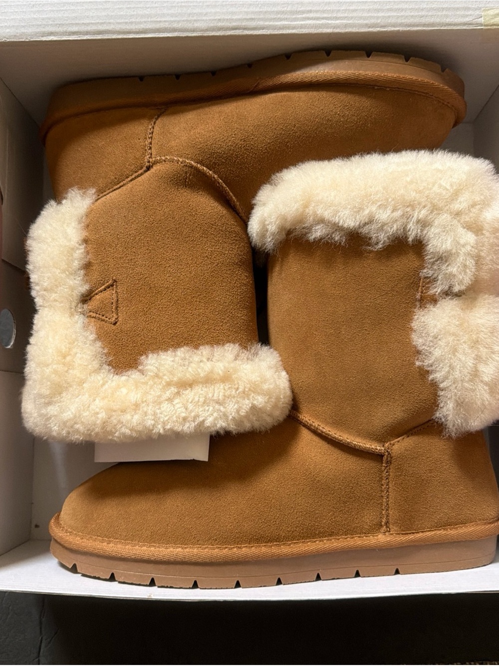 Serra Ladies Lambskin Boots Lambfur Lining Genuine Suede Upper NEW Size 8